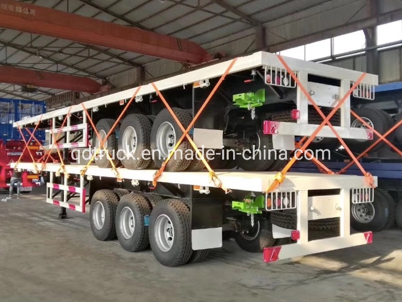 Container Carrying Flat Deck Flatbed Truck Semi Trailer for Sale
