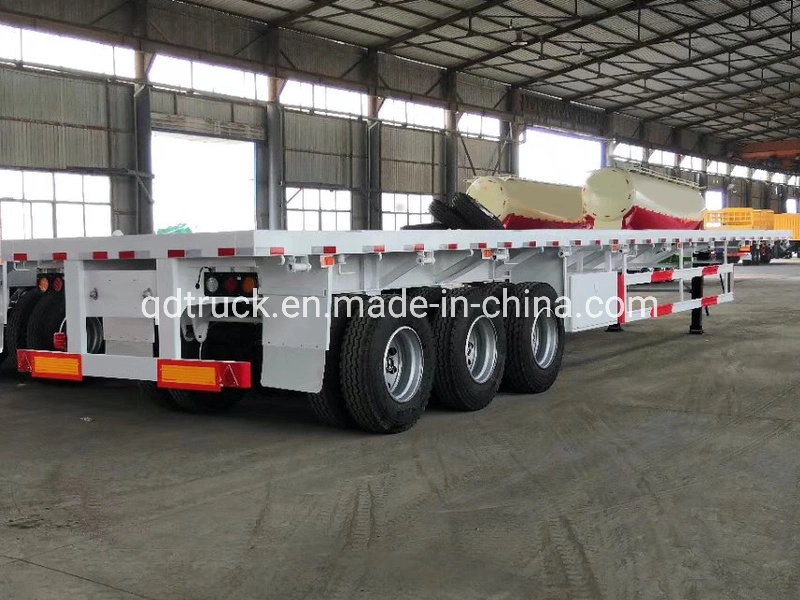 Container Carrying Flat Deck Flatbed Truck Semi Trailer for Sale