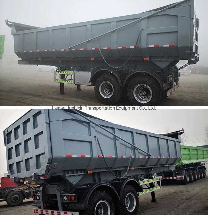 30 Ton Heavy U Shape Dumper Truck Trailer, End Tipper Semi Trailer