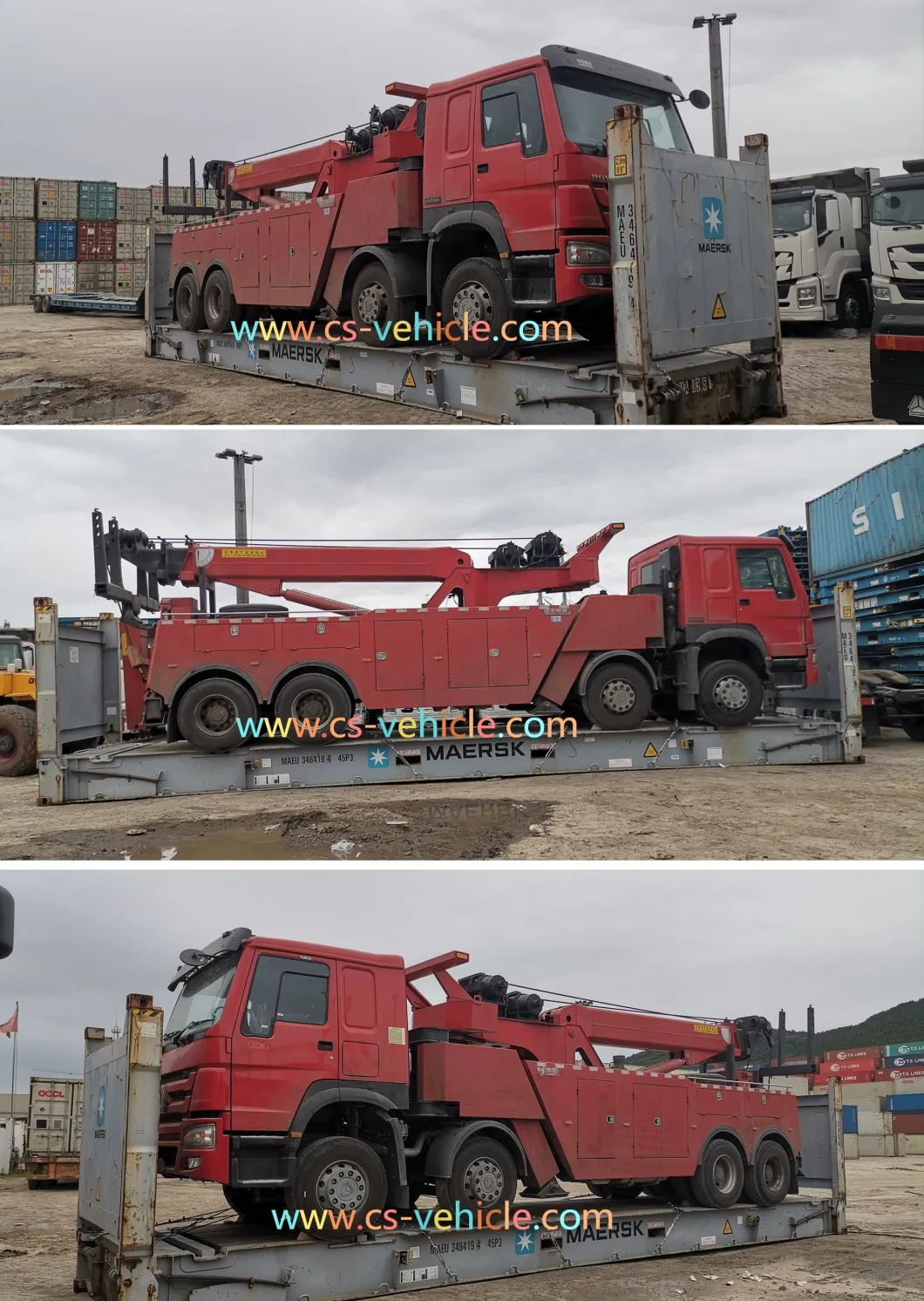 Shacman 12 Wheels 420HP 30ton 50tons Road Rescue Towing Truck Wrecker Tow Trucks for Zambia