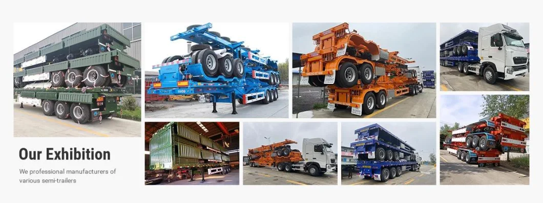 Patec Brand Container Chassis Trailer 40FT 3 Axles Skeleton Trailer 40tons 50tons Skeleton Container Semi Trailer for Transporting Containers