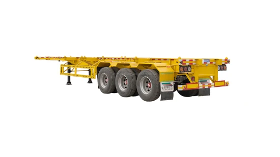 3 Axles 40 FT Flatbed Skeleton Skeletal Semi Truck Trailer Container Semi